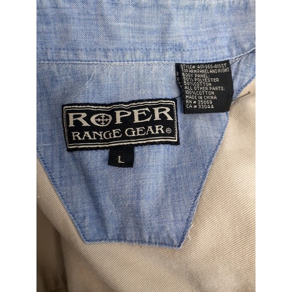 Roper Range Gear Hunting Shooting Khanki RealTree Camo Shirt Mens L w Elk Camp - Picture 6 of 13